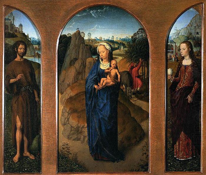 Triptych of the Rest on the Flight into Egypt., Hans Memling